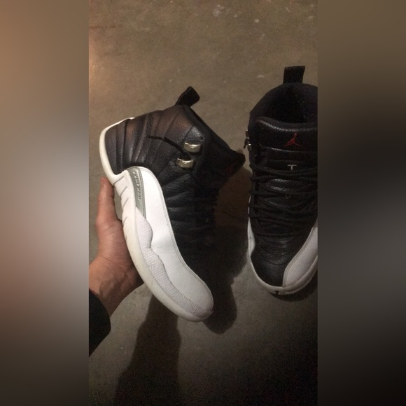 Playoff 12s size 9.5 and worn 1x all white Air Force 1 size 10 - Picture 4 of 7